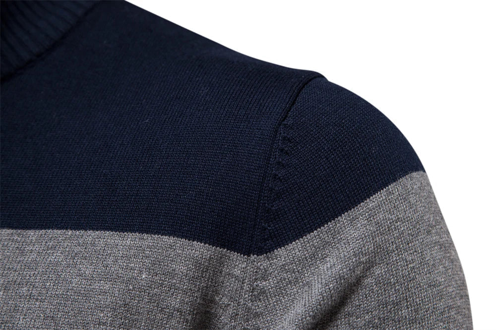 Maglione lavorato a maglia con mezza zip da uomo con strisce vivaci