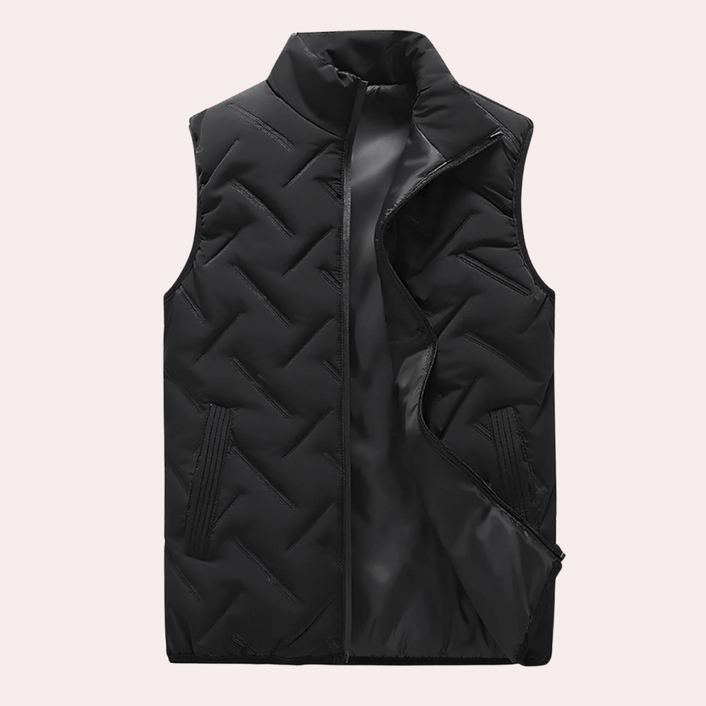Gilet smanicato da uomo in lana leggera