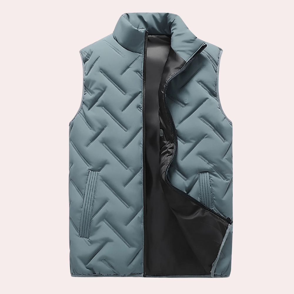 Gilet smanicato da uomo in lana leggera