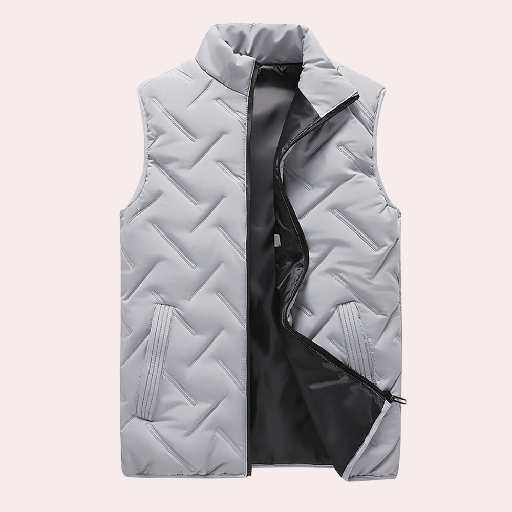 Gilet smanicato da uomo in lana leggera