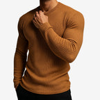 Maglione a righe girocollo a maniche lunghe da uomo
