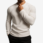 Maglione a righe girocollo a maniche lunghe da uomo