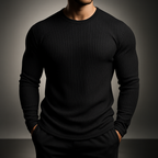 Maglione a righe girocollo a maniche lunghe da uomo