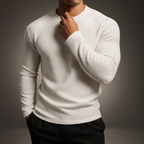 Maglione a righe girocollo a maniche lunghe da uomo