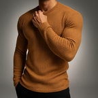 Maglione a righe girocollo a maniche lunghe da uomo