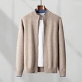 Lussuoso cardigan con cerniera morbida da uomo