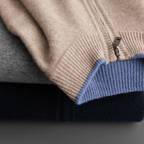 Lussuoso cardigan con cerniera morbida da uomo