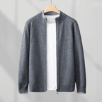 Lussuoso cardigan con cerniera morbida da uomo