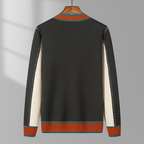 Cardigan da uomo aperto sul davanti con finiture a contrasto