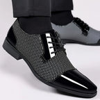 Scarpe eleganti Oxford in maglia fantasia da uomo