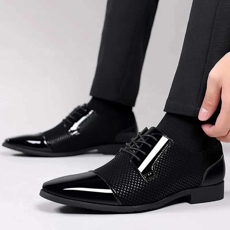 Scarpe eleganti Oxford in maglia fantasia da uomo