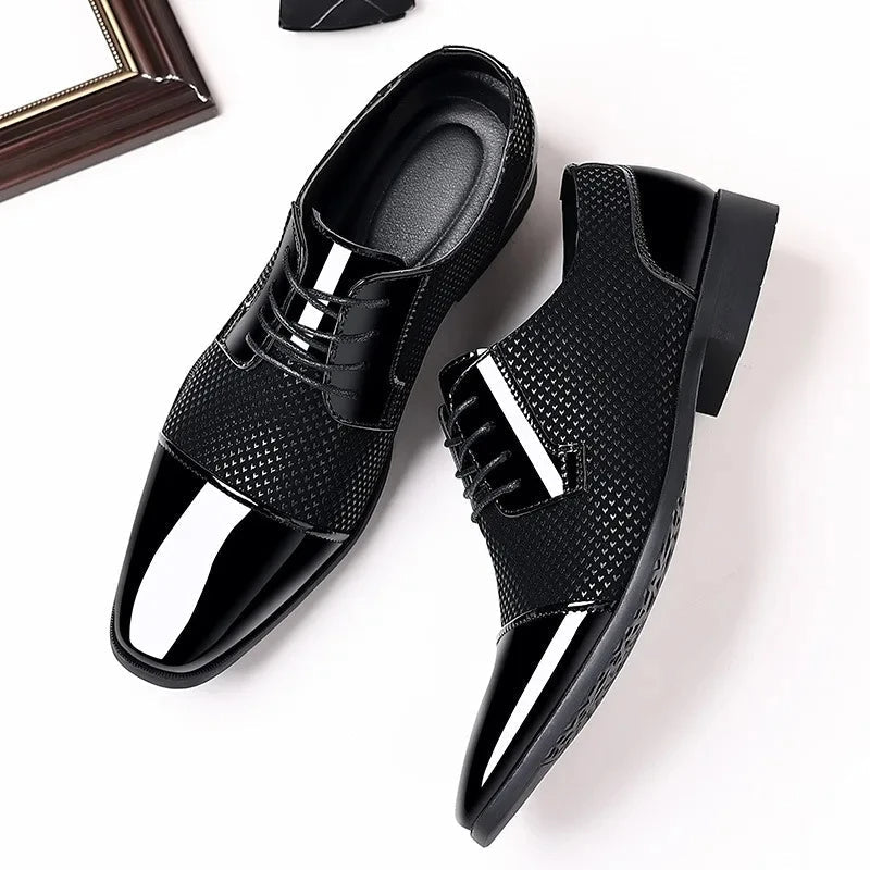 Scarpe eleganti Oxford in maglia fantasia da uomo