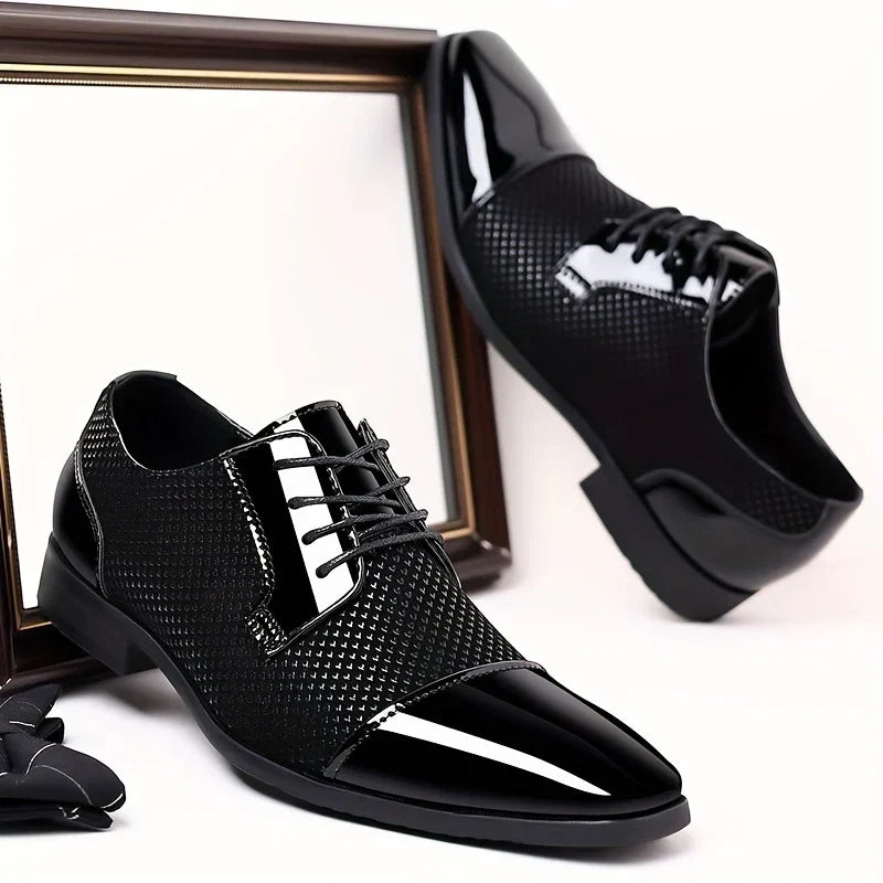 Scarpe eleganti Oxford in maglia fantasia da uomo