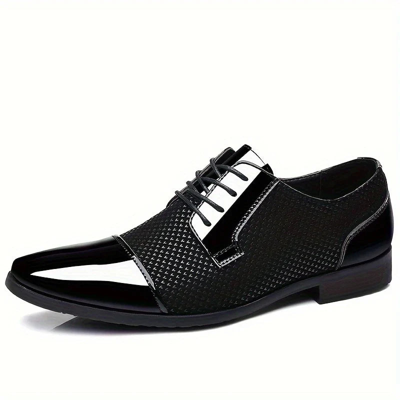 Scarpe eleganti Oxford in maglia fantasia da uomo