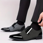 Scarpe eleganti Oxford in maglia fantasia da uomo