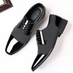 Scarpe eleganti Oxford in maglia fantasia da uomo