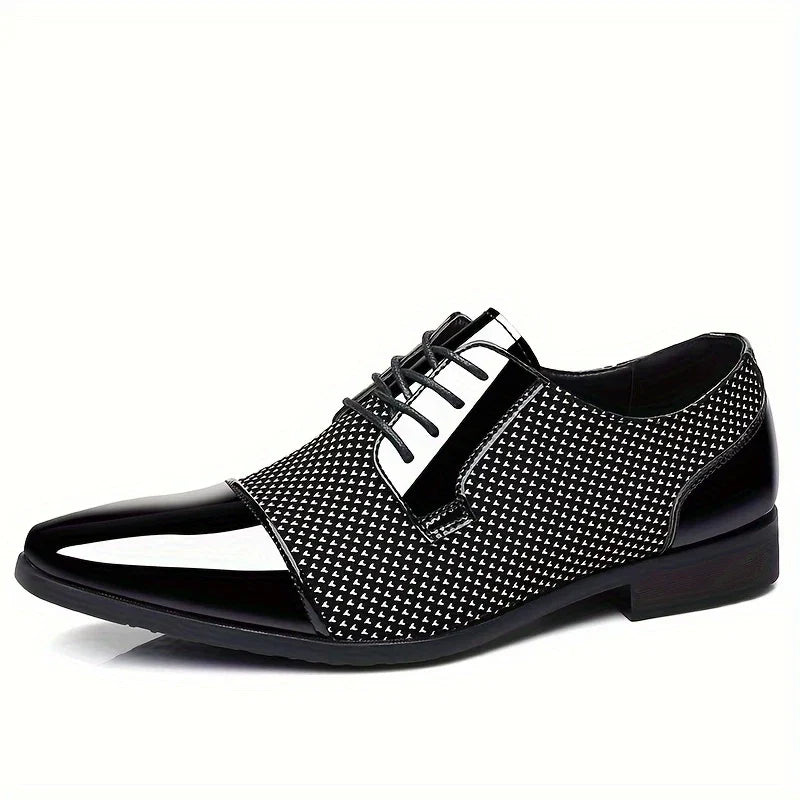 Scarpe eleganti Oxford in maglia fantasia da uomo