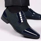 Scarpe eleganti Oxford in maglia fantasia da uomo