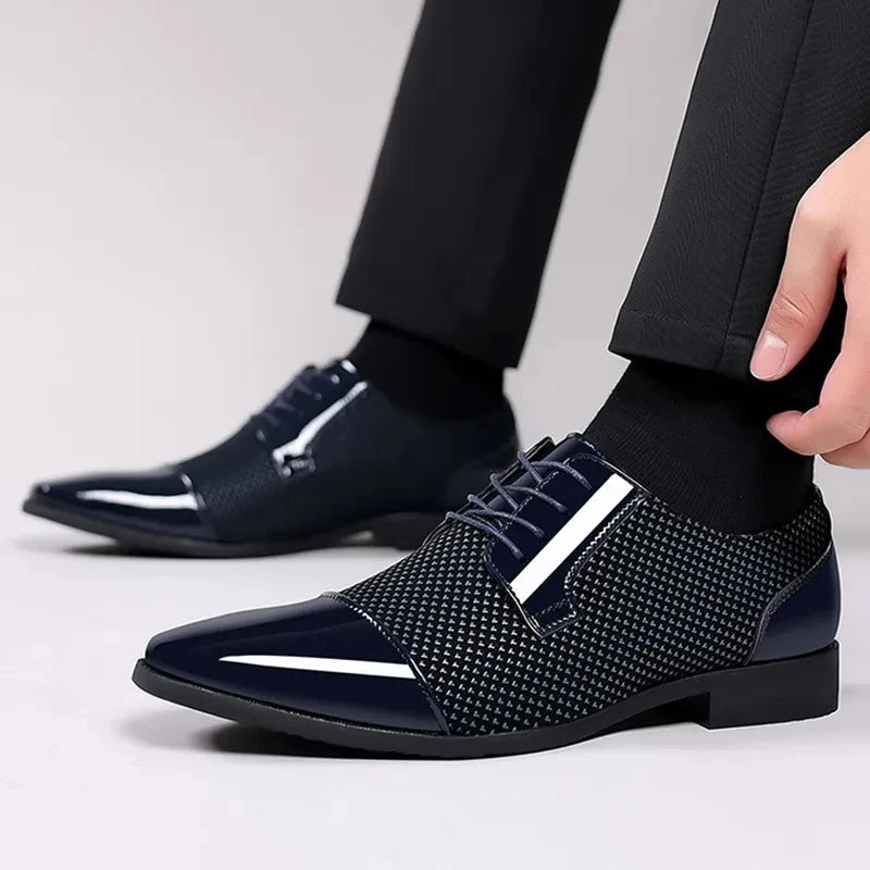 Scarpe eleganti Oxford in maglia fantasia da uomo