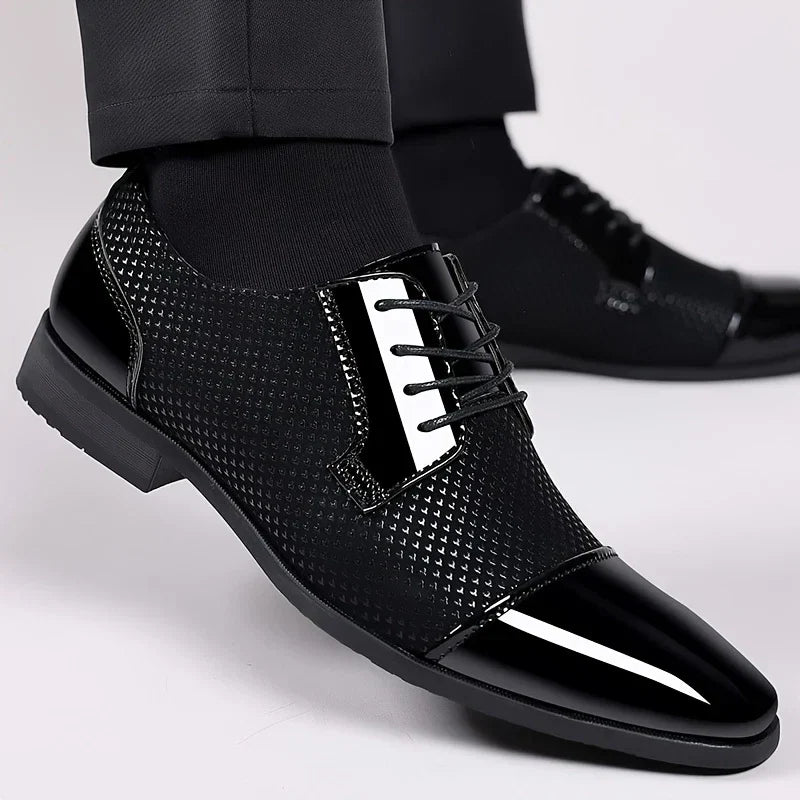 Scarpe eleganti Oxford in maglia fantasia da uomo