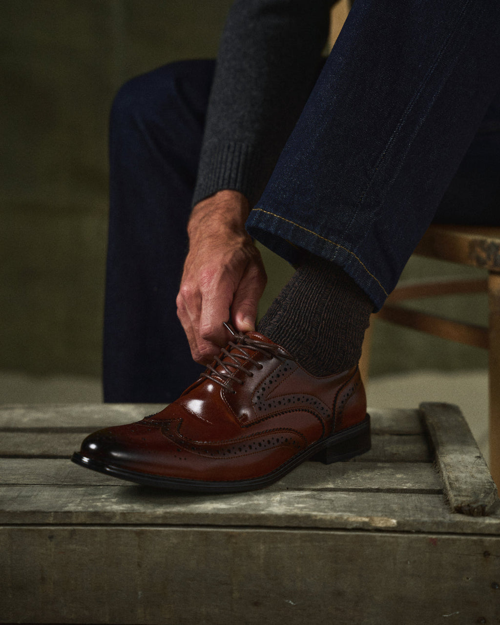 Scarpe eleganti Oxford brogue in pelle premium da uomo