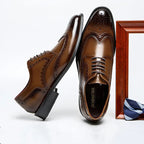 Scarpe eleganti Oxford brogue in pelle premium da uomo