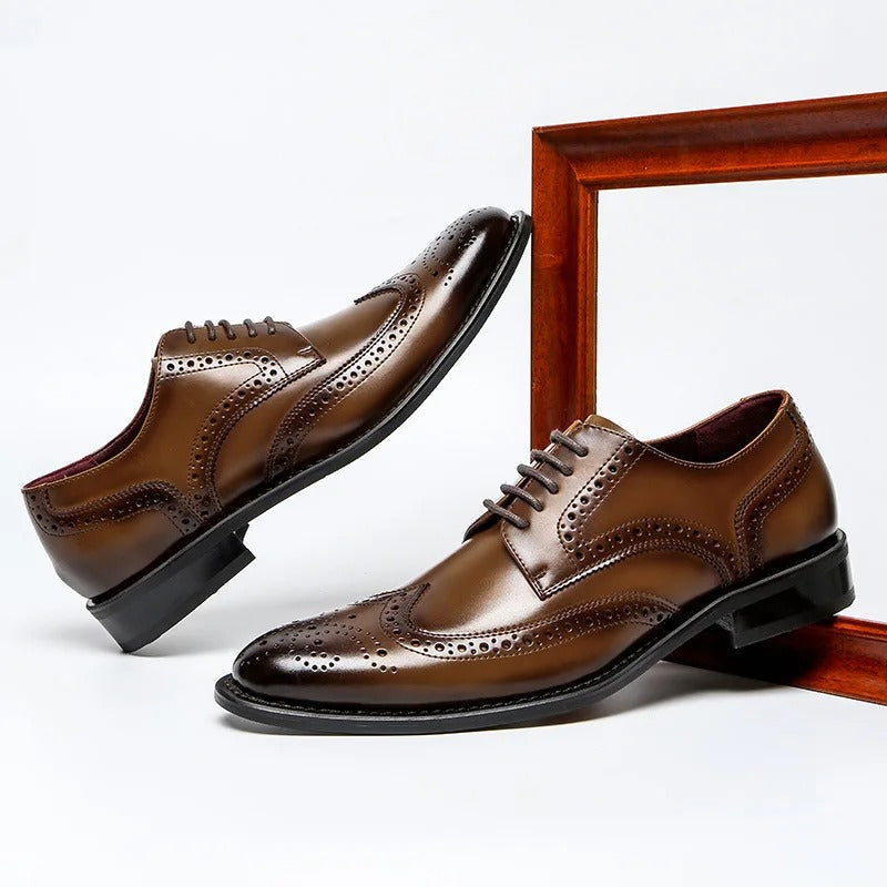 Scarpe eleganti Oxford brogue in pelle premium da uomo