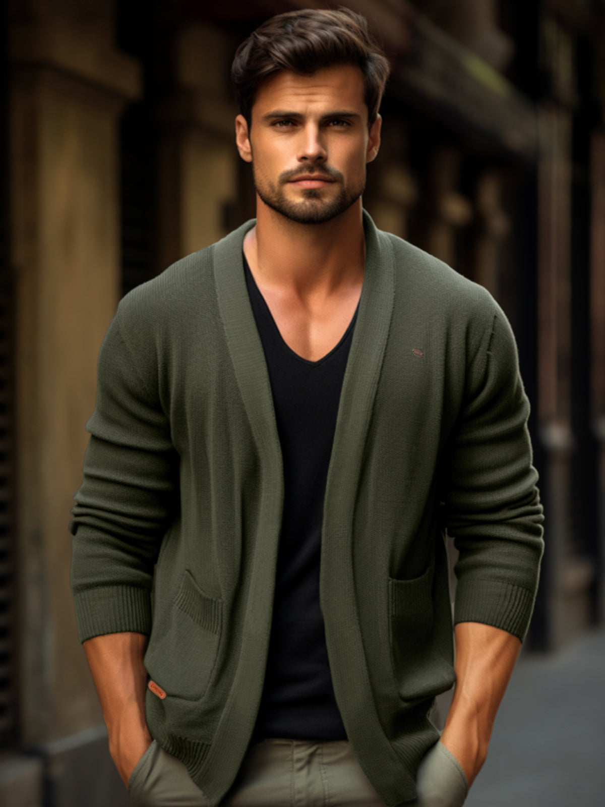 Cardigan tascabile Ravenna da uomo: strati semplici e stile raffinato