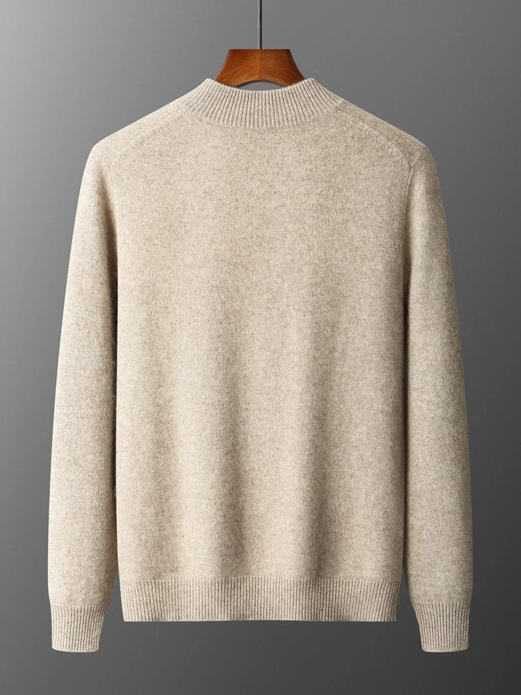 Raffinato cardigan a strati con zip frontale da uomo
