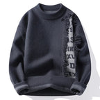 Maglione sfilacciato rilassato da uomo - Stile a contrasto audace