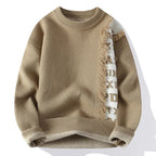 Maglione sfilacciato rilassato da uomo - Stile a contrasto audace