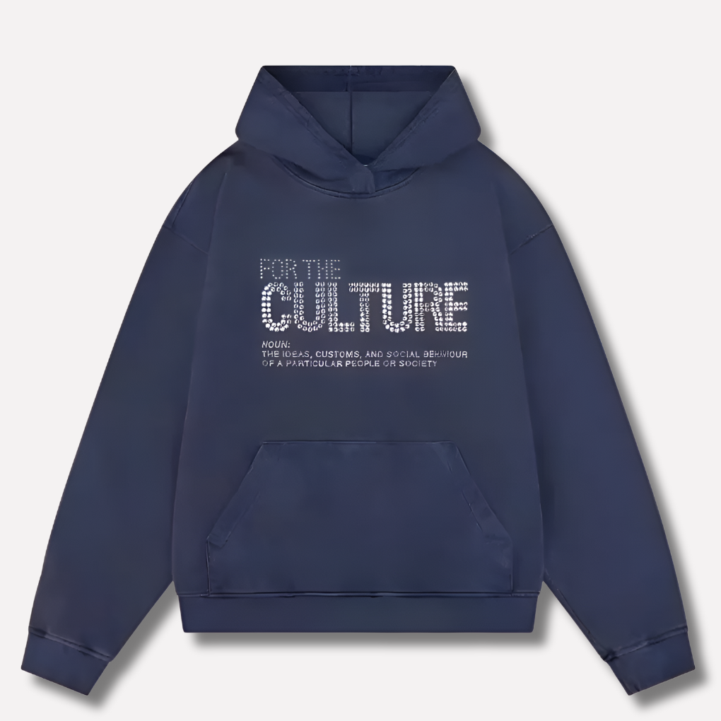 Felpa con cappuccio grafica rilassata da uomo - stampa "For The Culture".