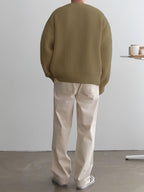 Maglione rilassato da uomo con mezza zip a righe per un comfort moderno