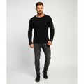 Maglione slim fit lavorato a maglia da uomo con dettaglio a righe