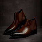 Stivaletti Chelsea da uomo in pelle di serpente: stile audace e comfort