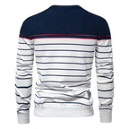 Maglione pullover girocollo a righe da uomo