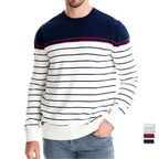 Maglione pullover girocollo a righe da uomo