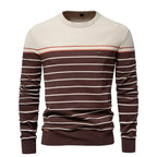 Maglione pullover girocollo a righe da uomo