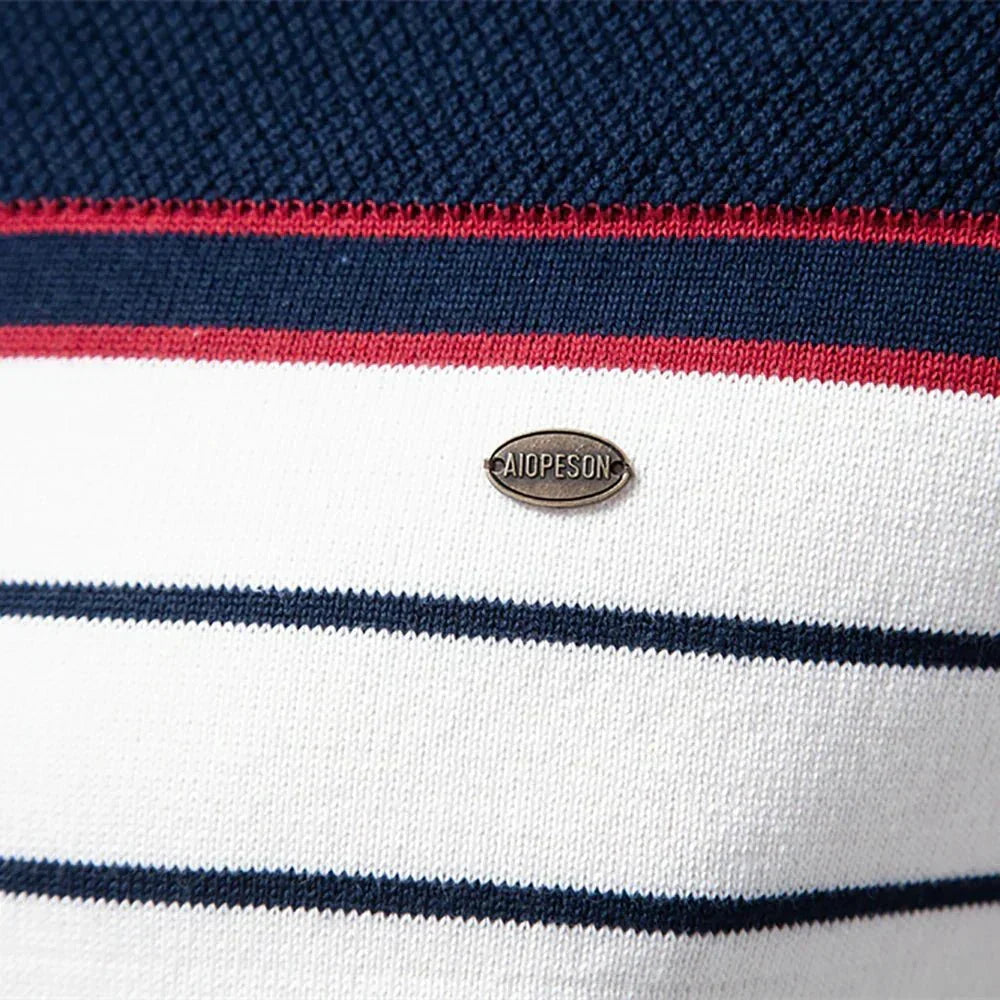 Maglione pullover girocollo a righe da uomo