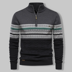 Maglione pullover da uomo con mezza zip a righe per lo stile di tutti i giorni