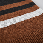 Felpa con cappuccio maglione lavorato a maglia a righe da uomo