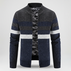 Felpa con cappuccio maglione lavorato a maglia a righe da uomo