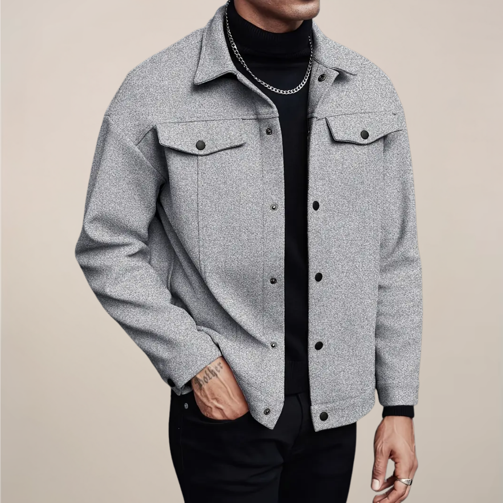 Giacca abbottonata alla moda da uomo per l'autunno e l'inverno