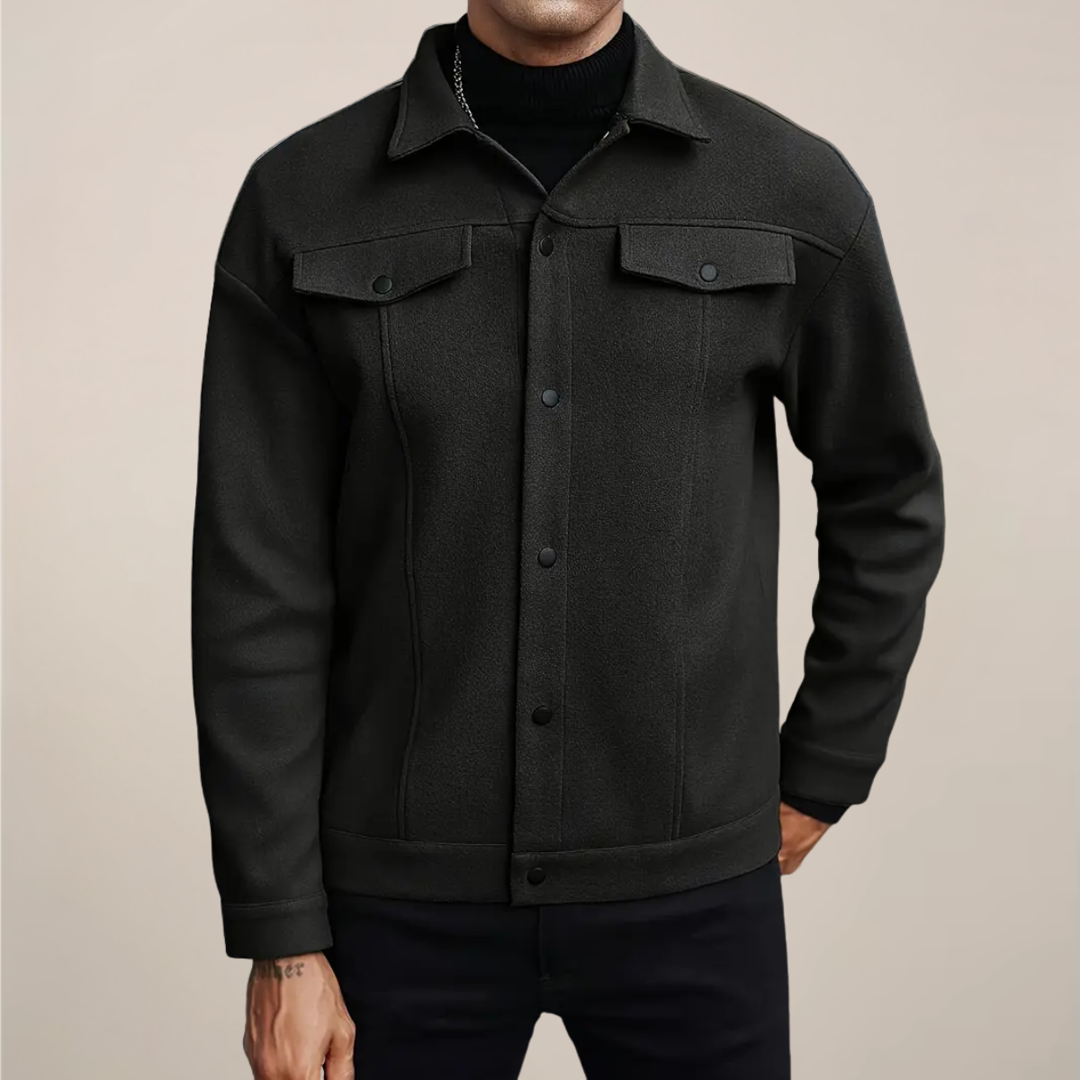 Giacca abbottonata alla moda da uomo per l'autunno e l'inverno