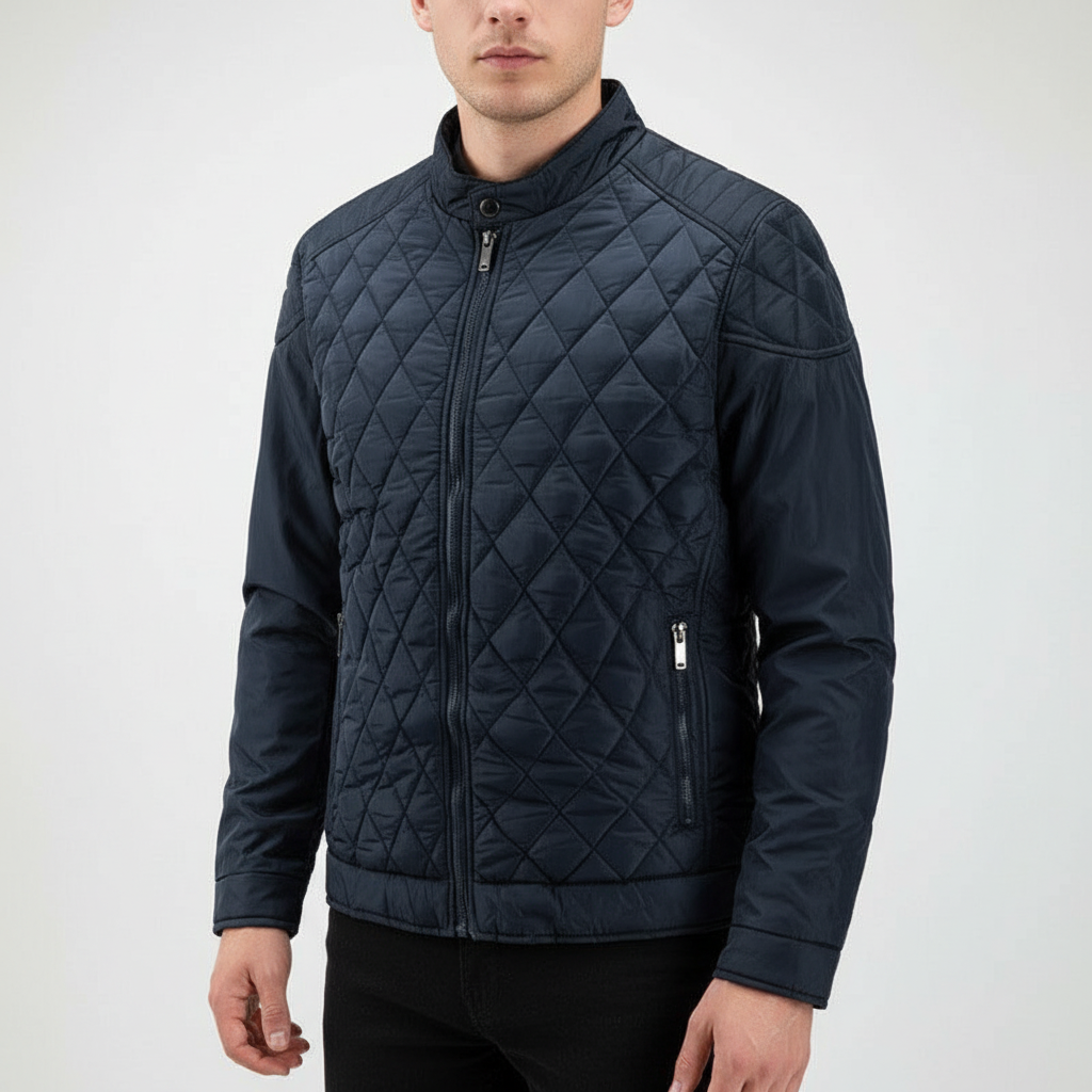 Giacca autunnale elegante da uomo con motivo a rombi