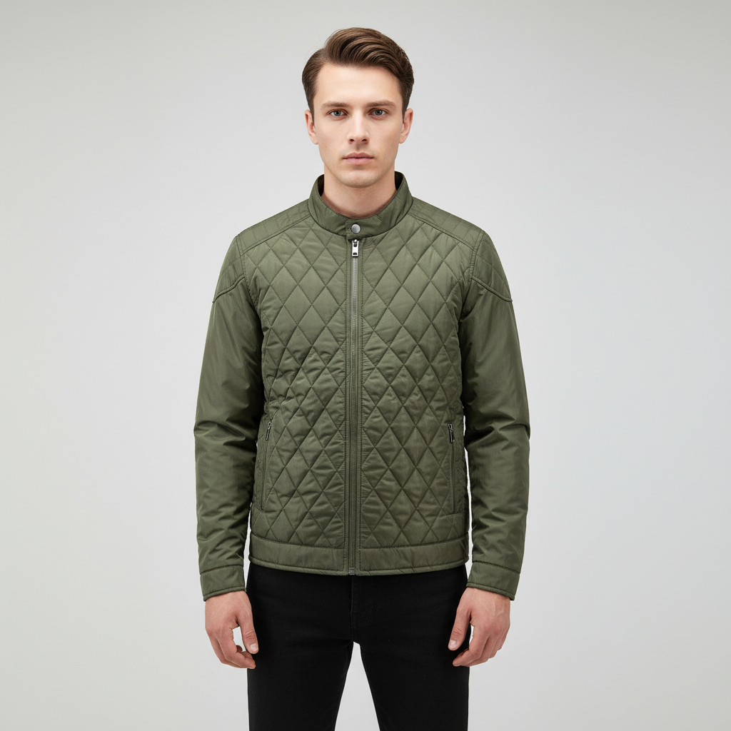 Giacca autunnale elegante da uomo con motivo a rombi