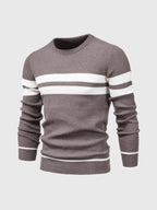 Maglione girocollo a righe alla moda da uomo: comfort per tutto il giorno