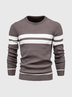 Maglione girocollo a righe alla moda da uomo: comfort per tutto il giorno