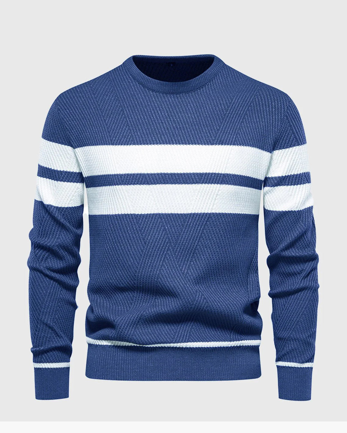 Maglione girocollo a righe alla moda da uomo: comfort per tutto il giorno