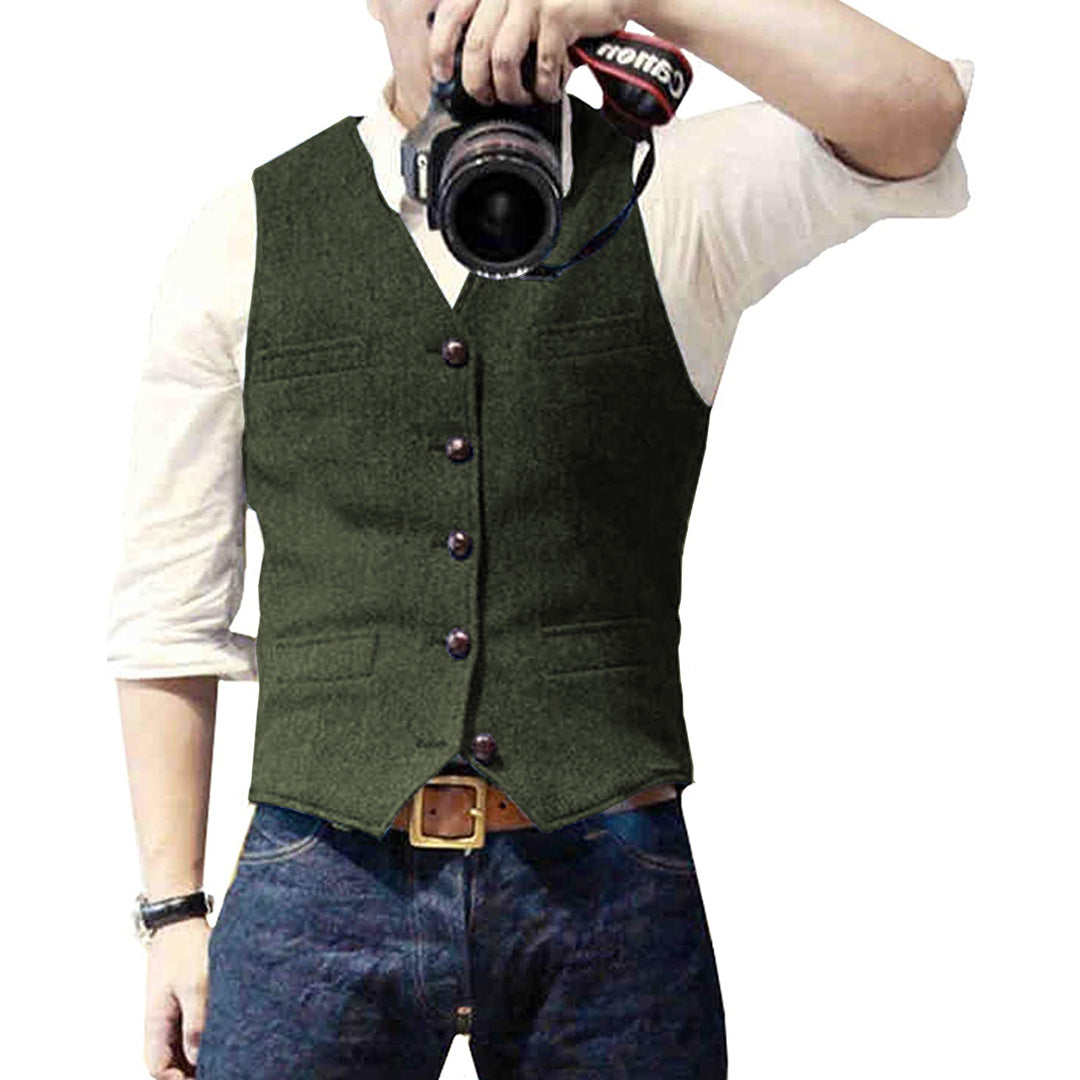 Gilet elegante da uomo in misto lana